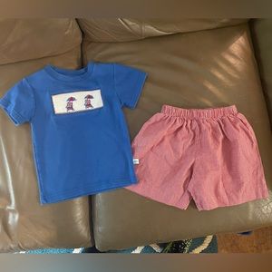 Polly Wally Doodle Boys 2T Smocked beach chair set